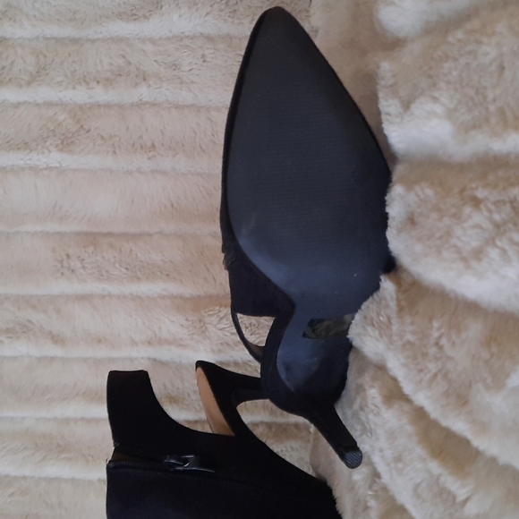 Suede zip up Sergio Bari size 7 stiletto heel black - Picture 4 of 5